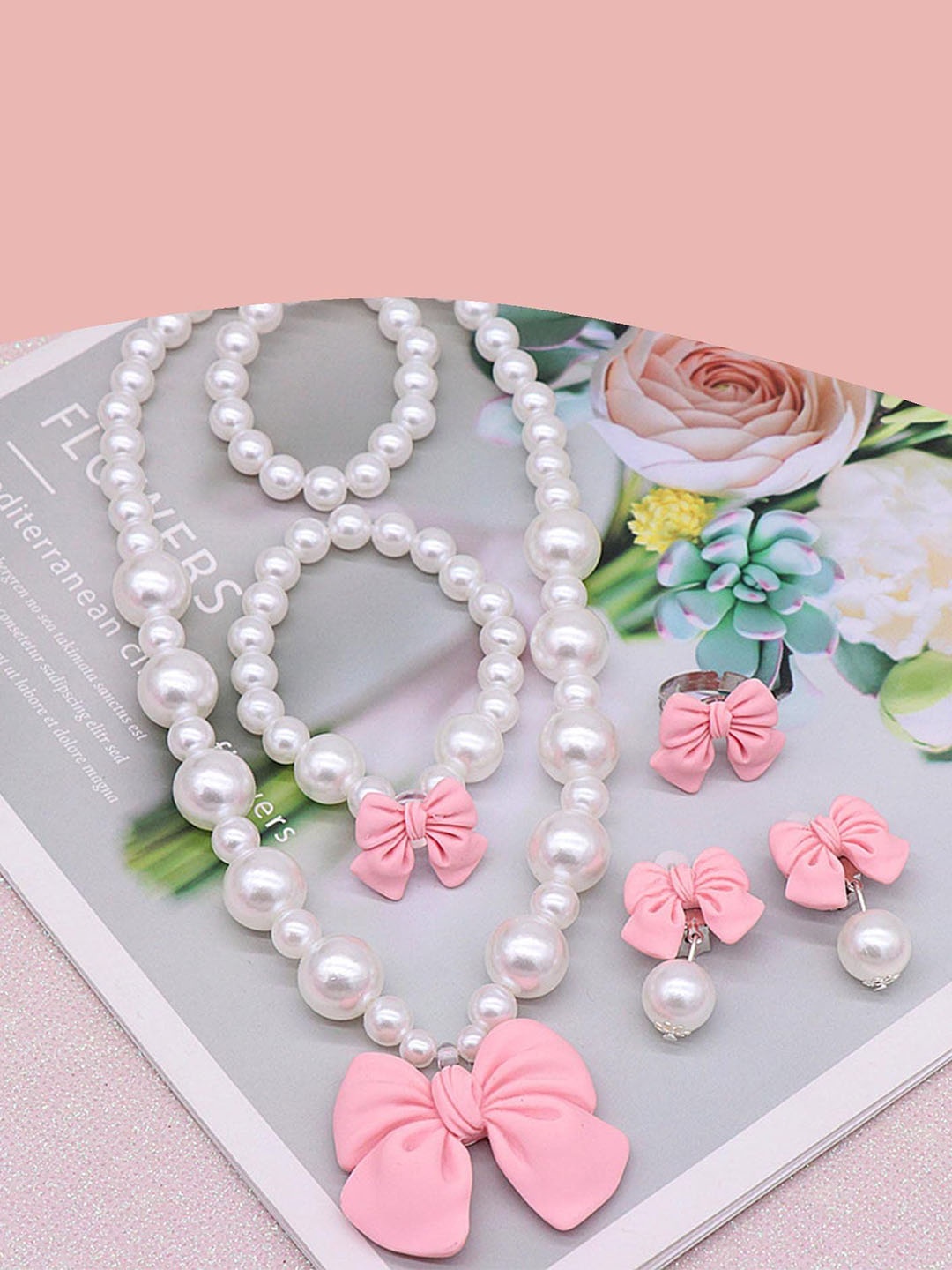 

SYGA Girls Beaded Jewellery Set, White