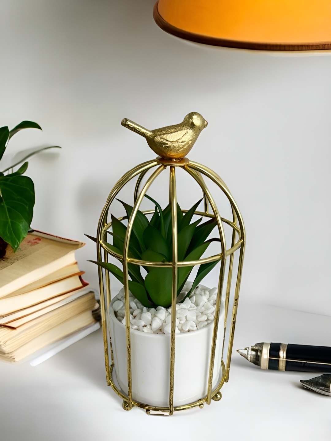 

Art Street White & Green Ceramic Aloe Vera Artificial Plant With Pot