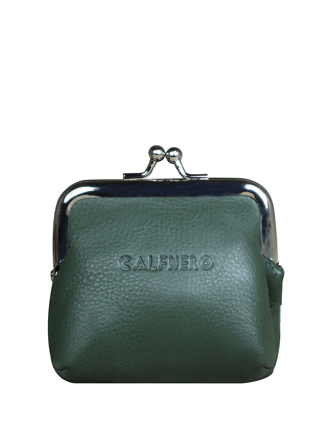 

CALFNERO Women Leather Two Fold Wallet, Green