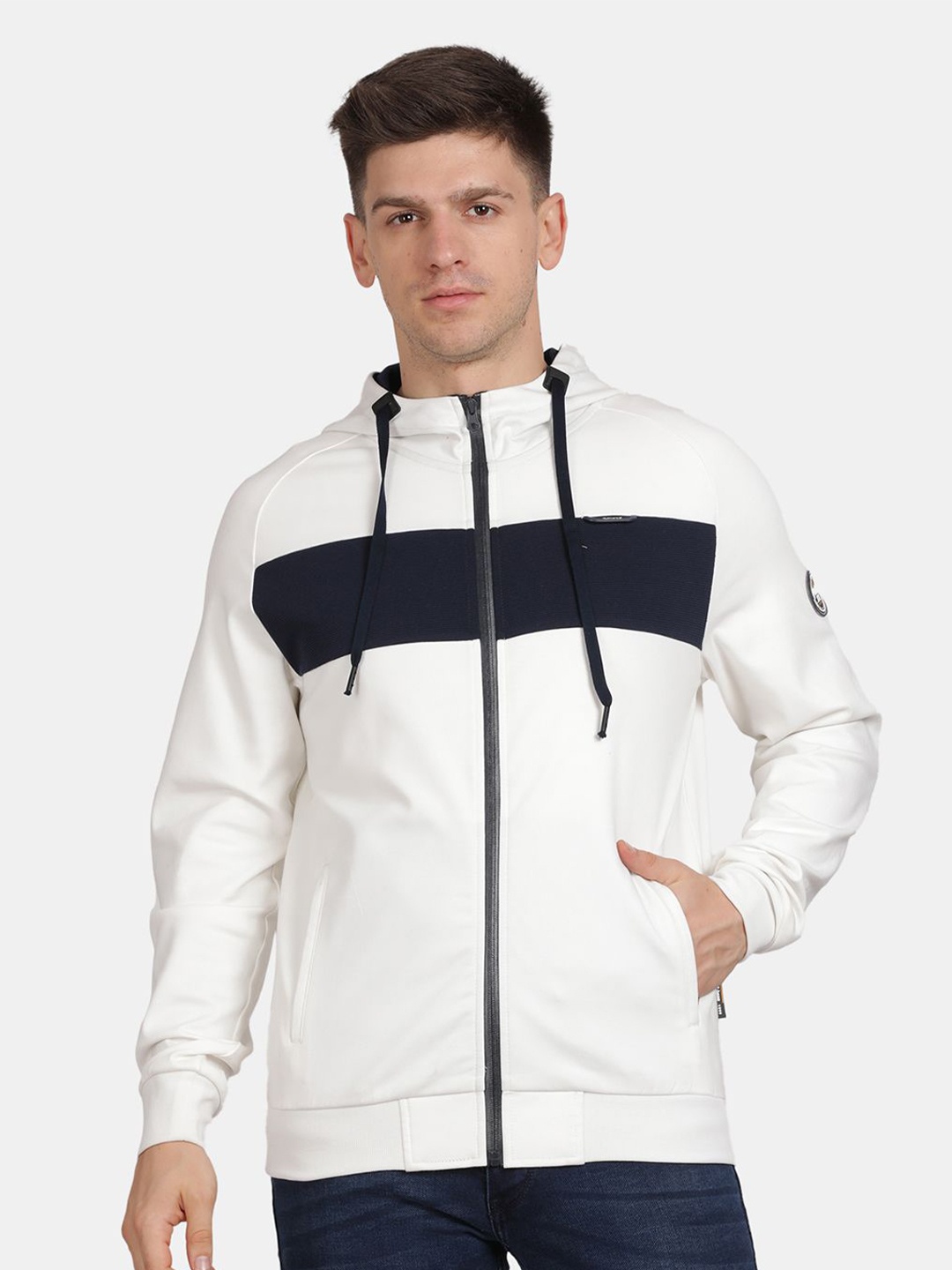 

t-base Men Solid Hooded Sweatshirt, White