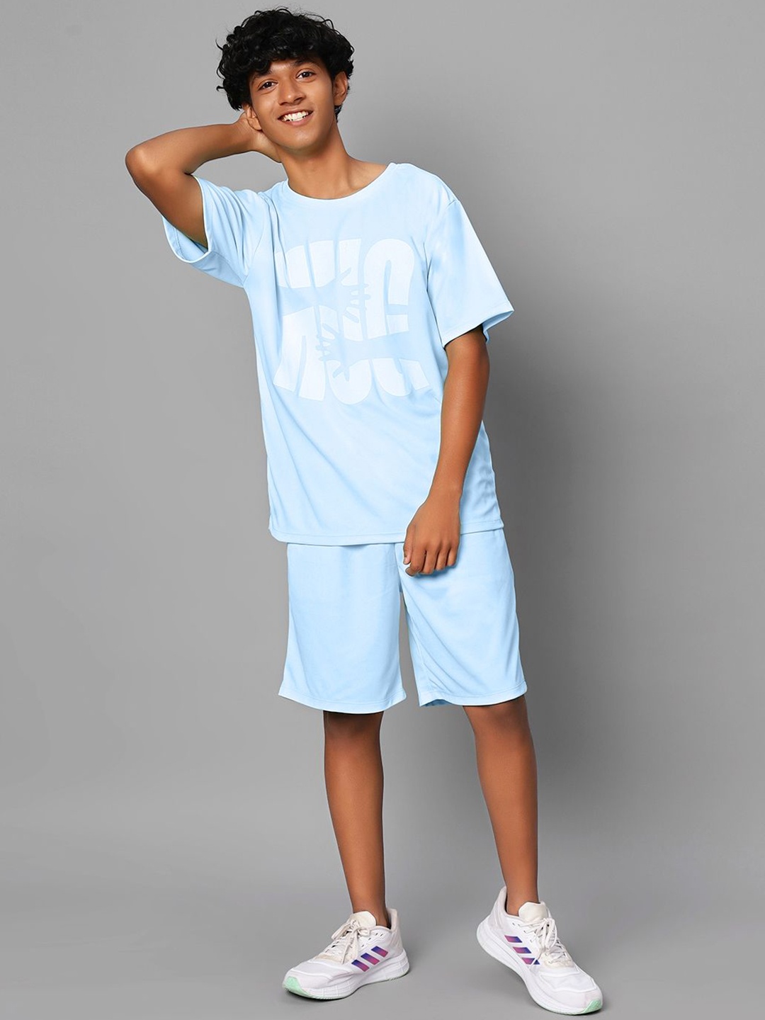 

TeenTrums Boys Graphic Printed T-Shirt With Shorts, Blue