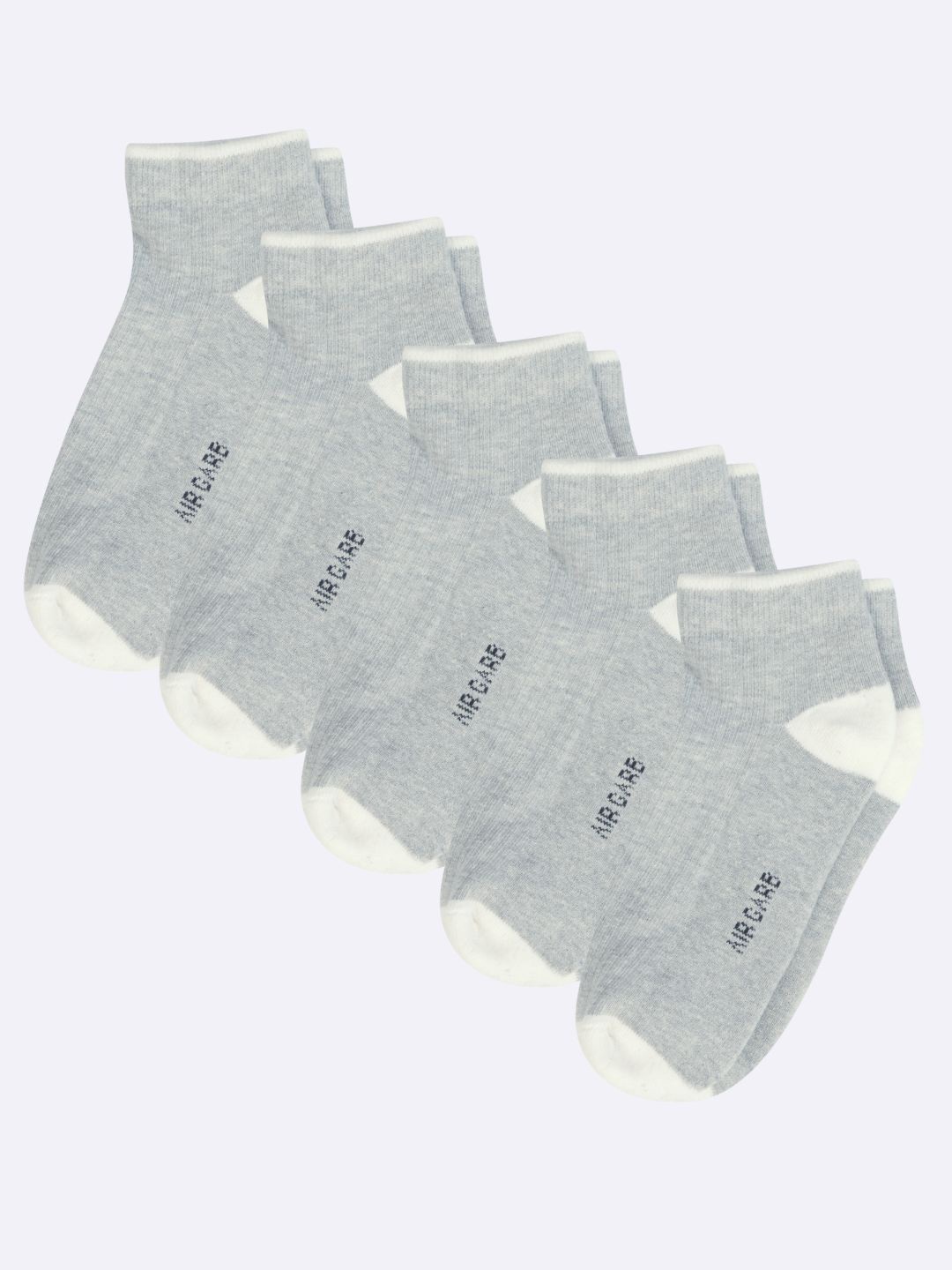 

AIR GARB Pack Of 5 Colourblocked Ankle Length Socks, Grey