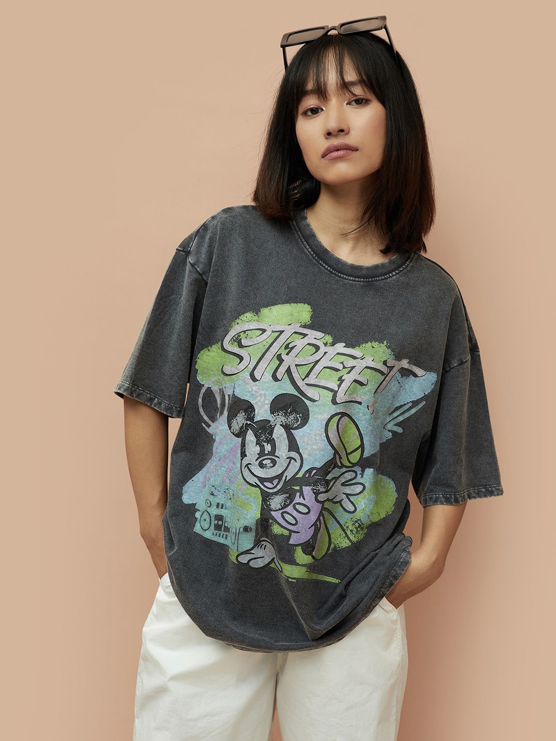 

Ginger by Lifestyle Women Grey Mickey T Shirt