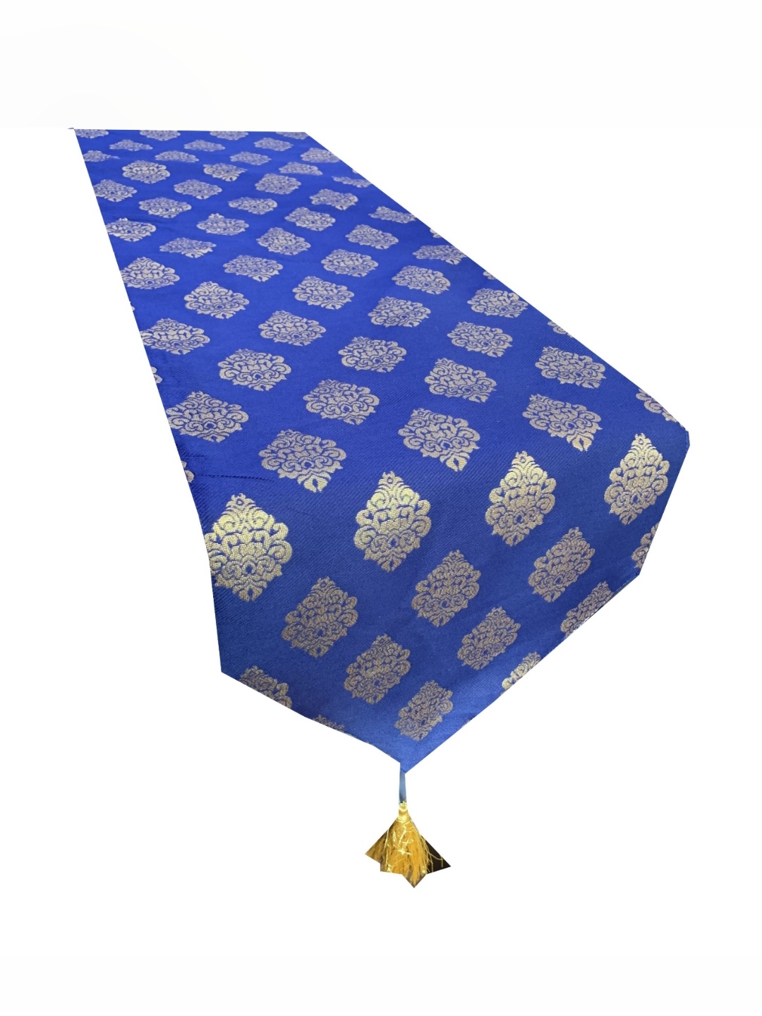 

Pink Parrot Blue & Gold Toned Ethnic Motifs Printed Table Runner