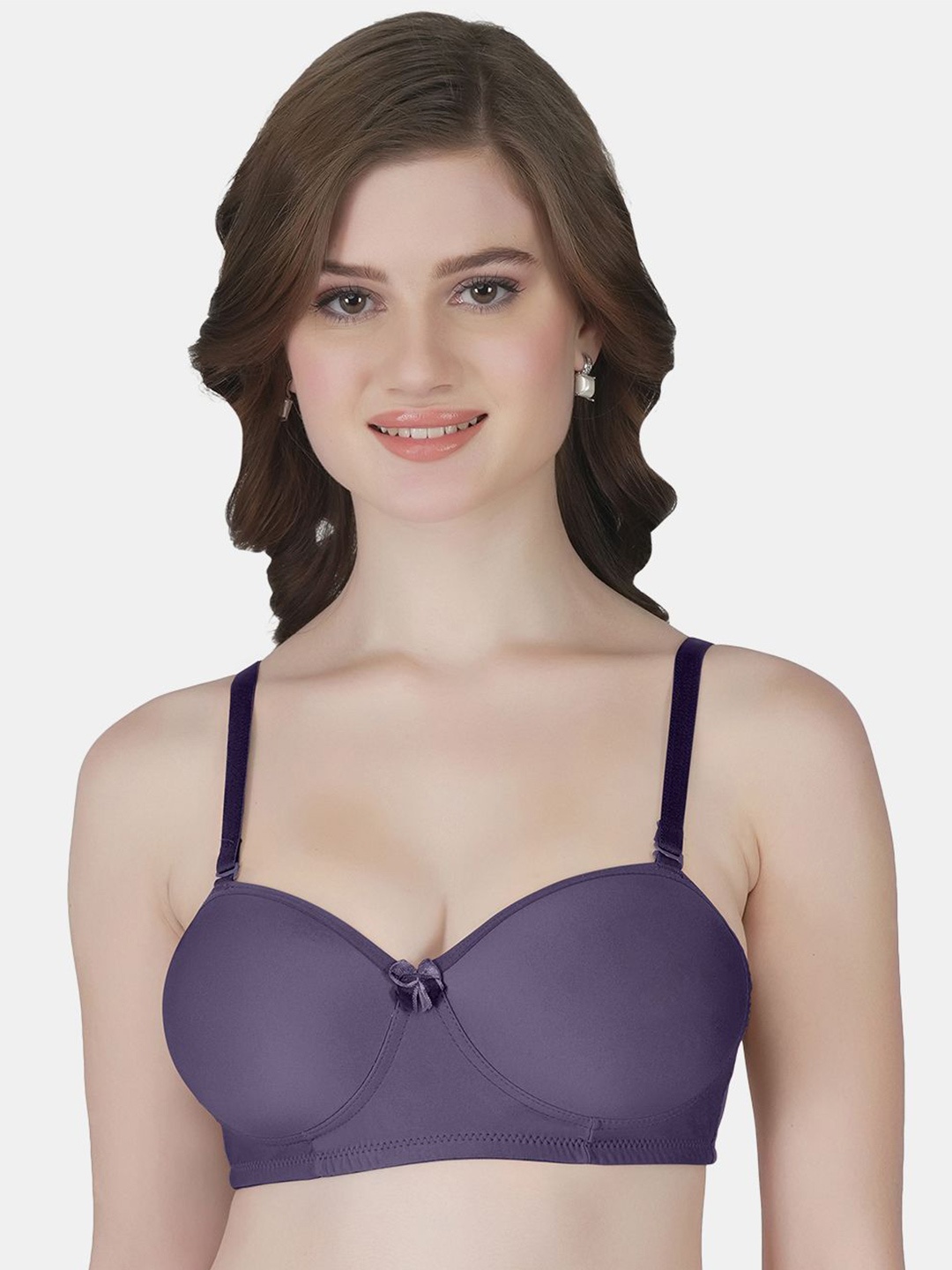 

Joomie Half Coverage Lightly Padded Bra, Purple