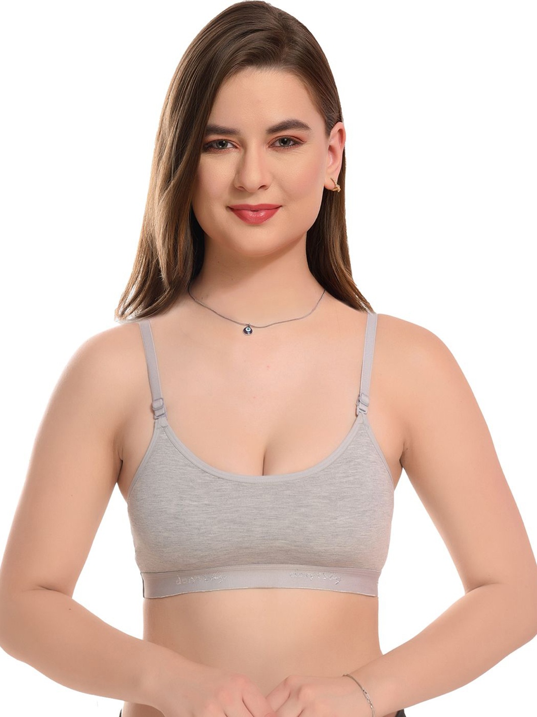 

don't Shy Solid Full Coverage Bra, Grey melange