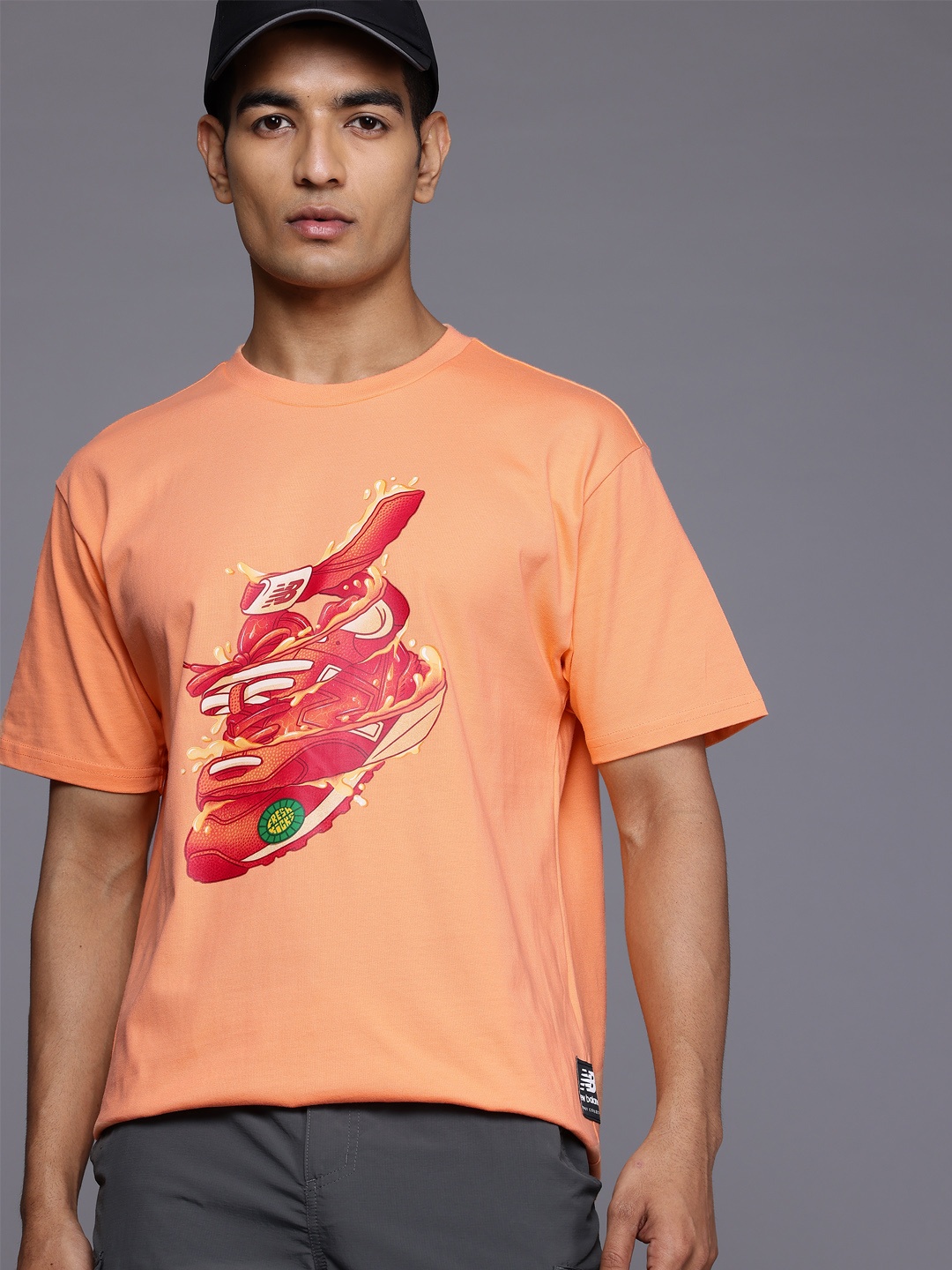 

New Balance Printed Pure Cotton T-shirt, Coral