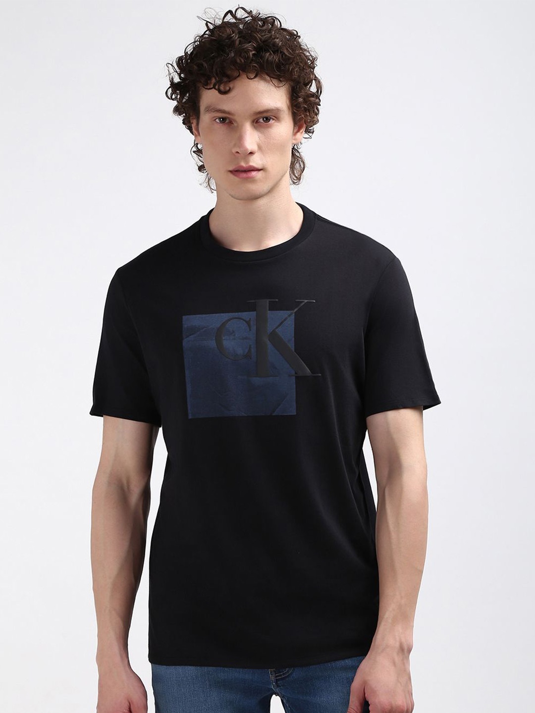 

Calvin Klein Jeans Men Printed Round Neck T-shirt, Black