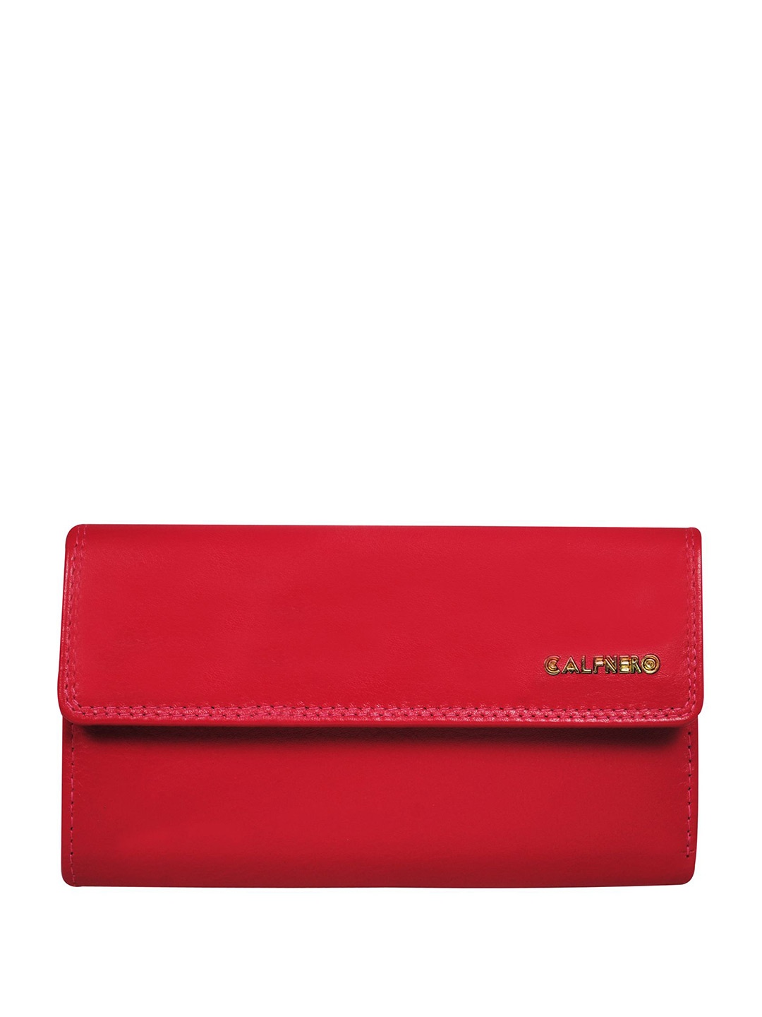 

CALFNERO Women Solid Leather Two Fold Wallet, Red