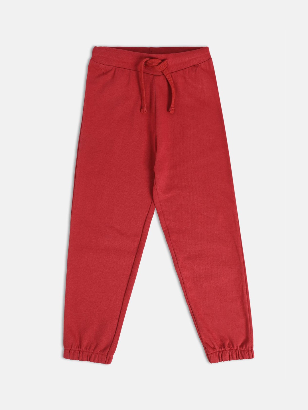 

MINI KLUB Girls Solid Straight-Fit Joggers, Red
