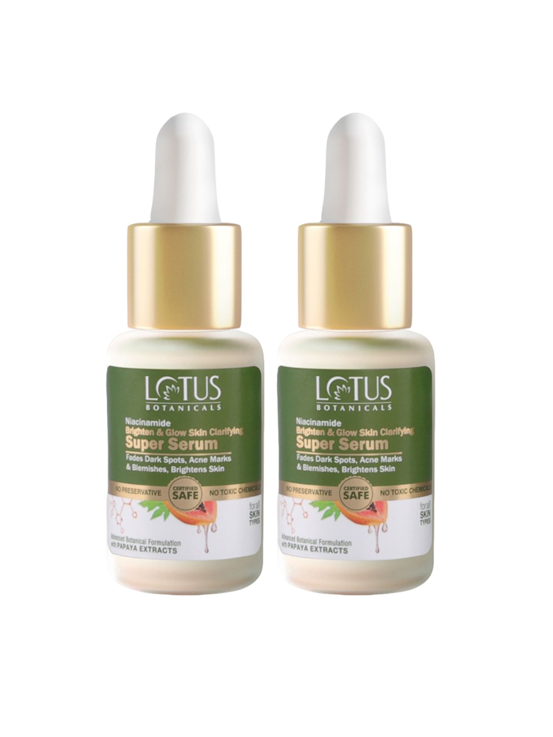 

Lotus Botanicals Set Of 2 Niacinamide Brighten Super Serum-14ml Each, Green