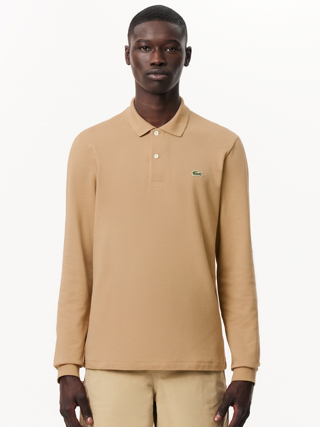 

Lacoste Men Solid Polo Collar Cotton T-Shirt, Beige