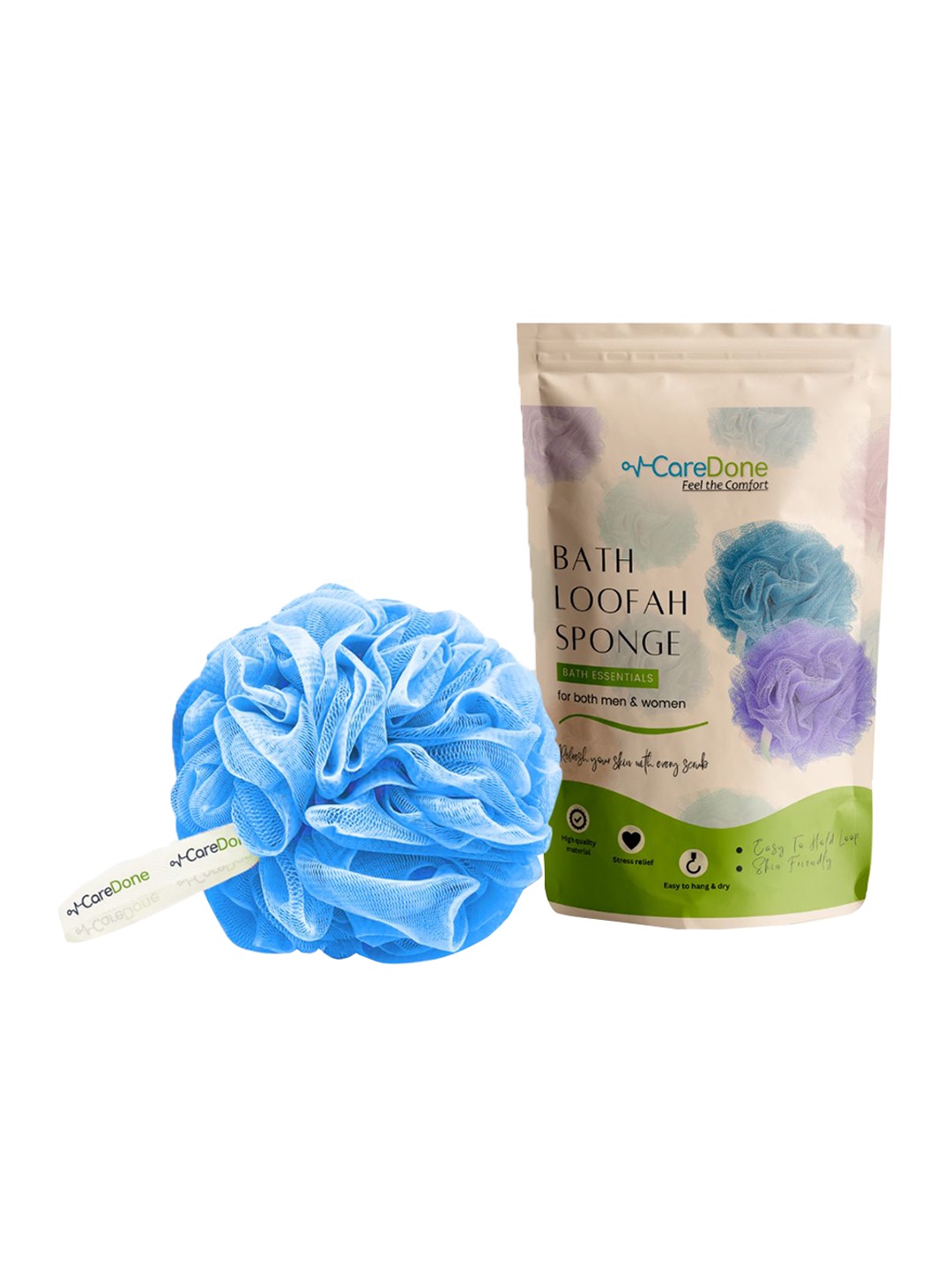 

CareDone Soft & Large Round Bath Loofah, Blue