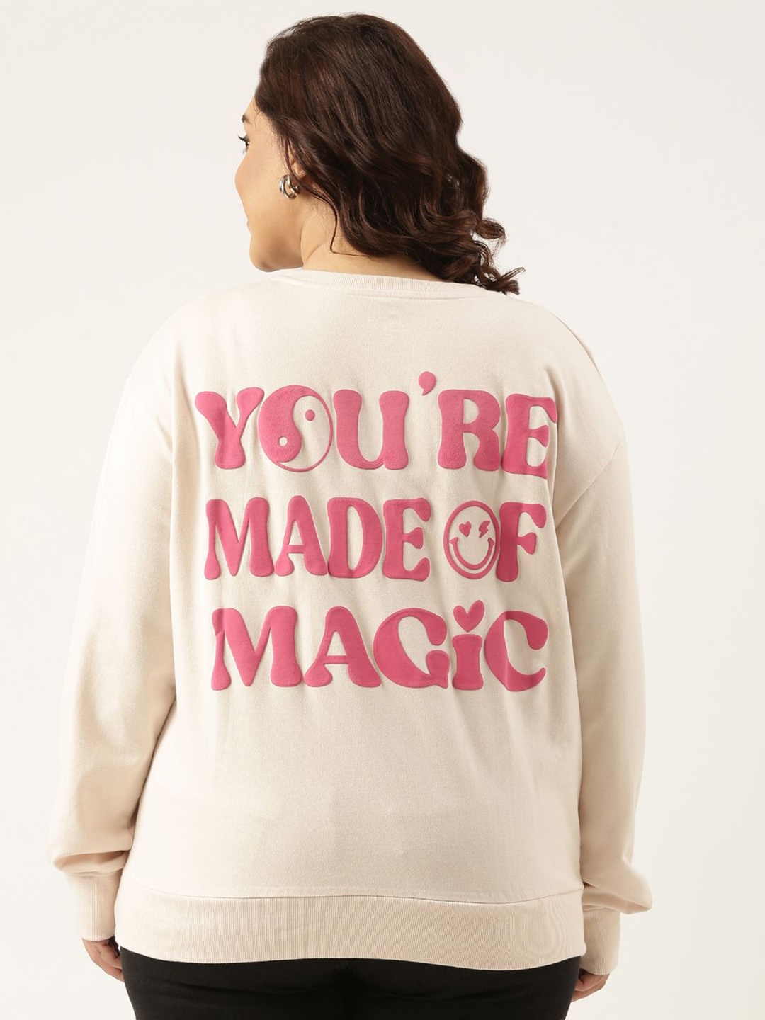 

MARCA Bold Women Plus Size Graphic Printed Sweatshirt, Pink