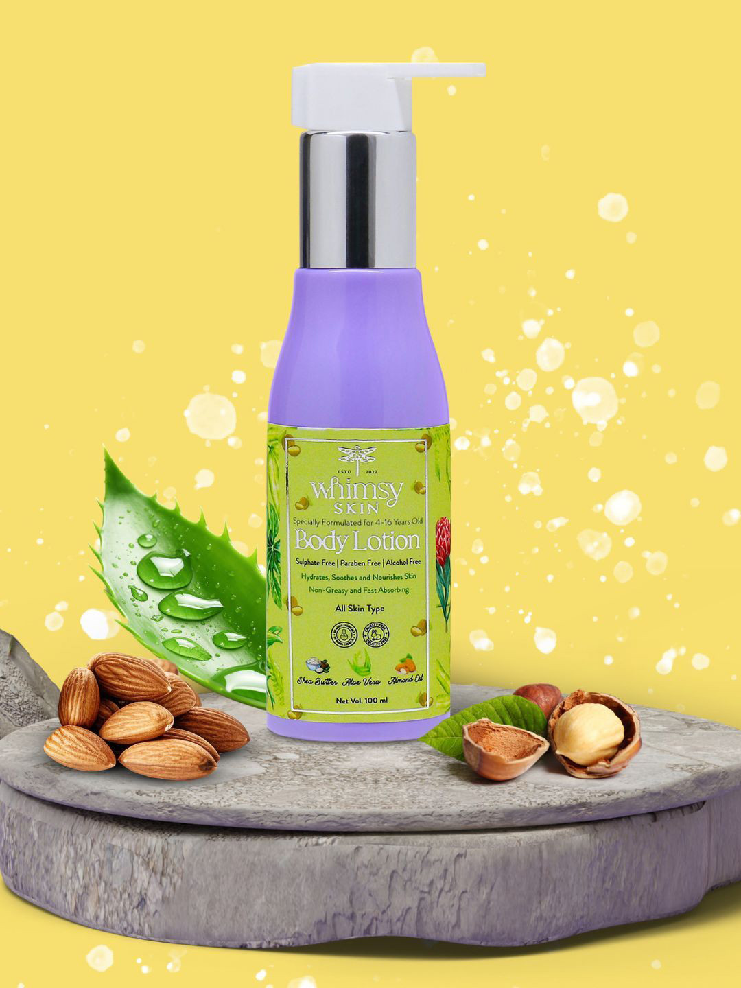 

Whimsy Beauty Safe & Organic Non Greasy Shea Butter Body Lotion-100ml, Lavender
