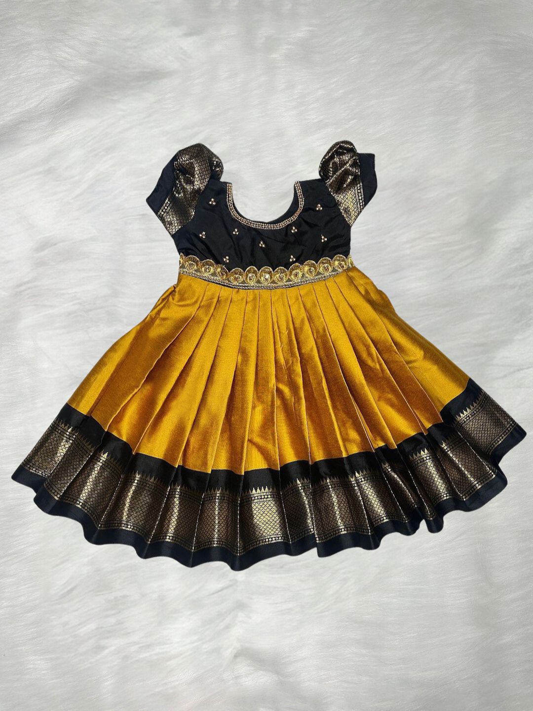 

UFB Embellished Puff Sleeve Satin Maxi Dress, Mustard