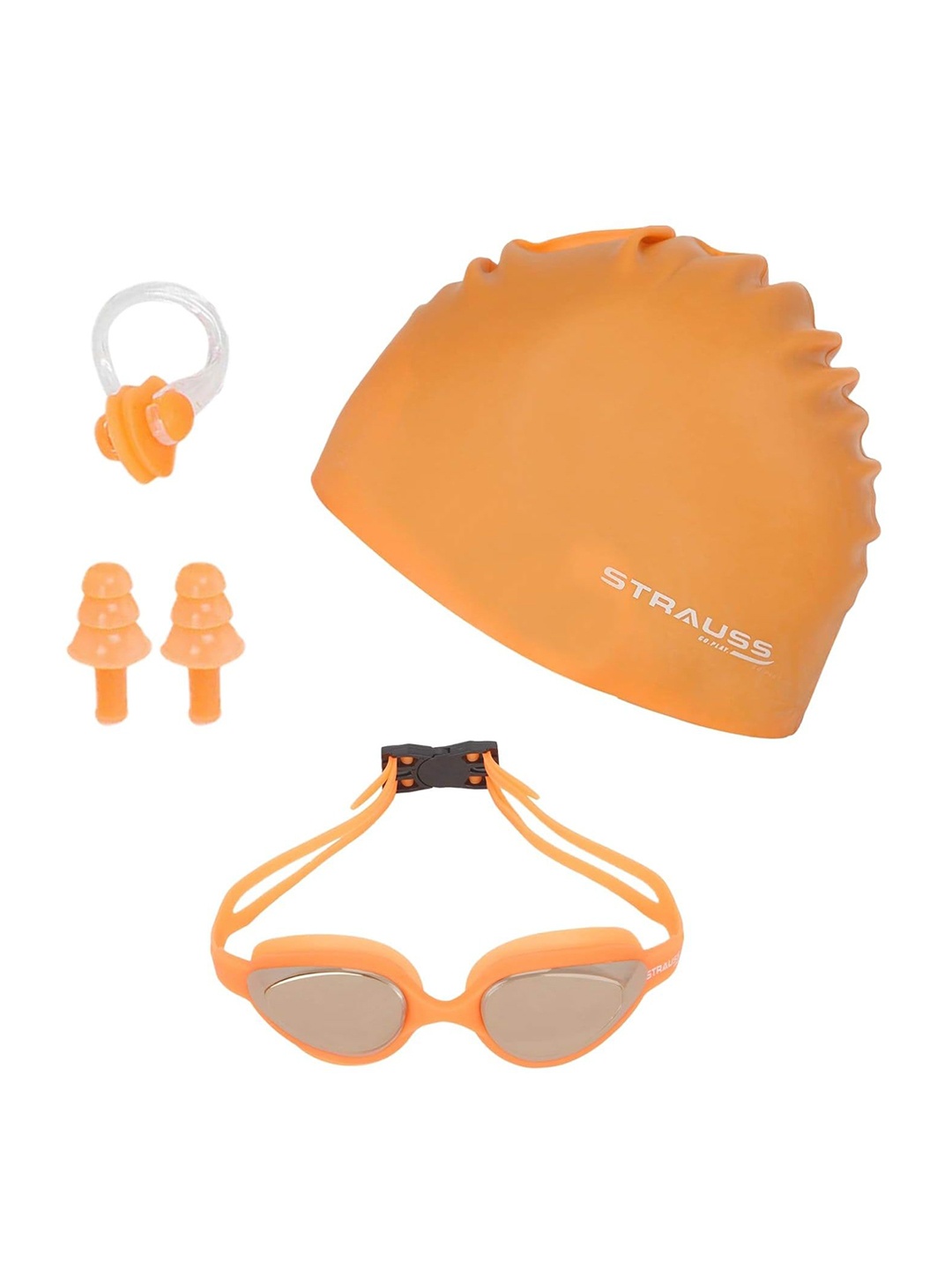 

STRAUSS Pack Of 4 Silicon Swimming Kit, Orange