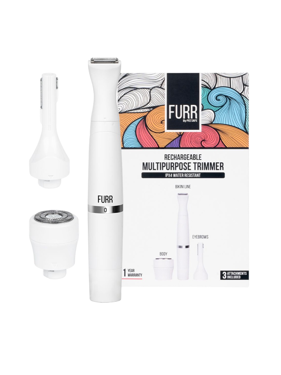 

FURR Multipurpose IPX 4 Water Resistant Rechargeable Trimmer, White
