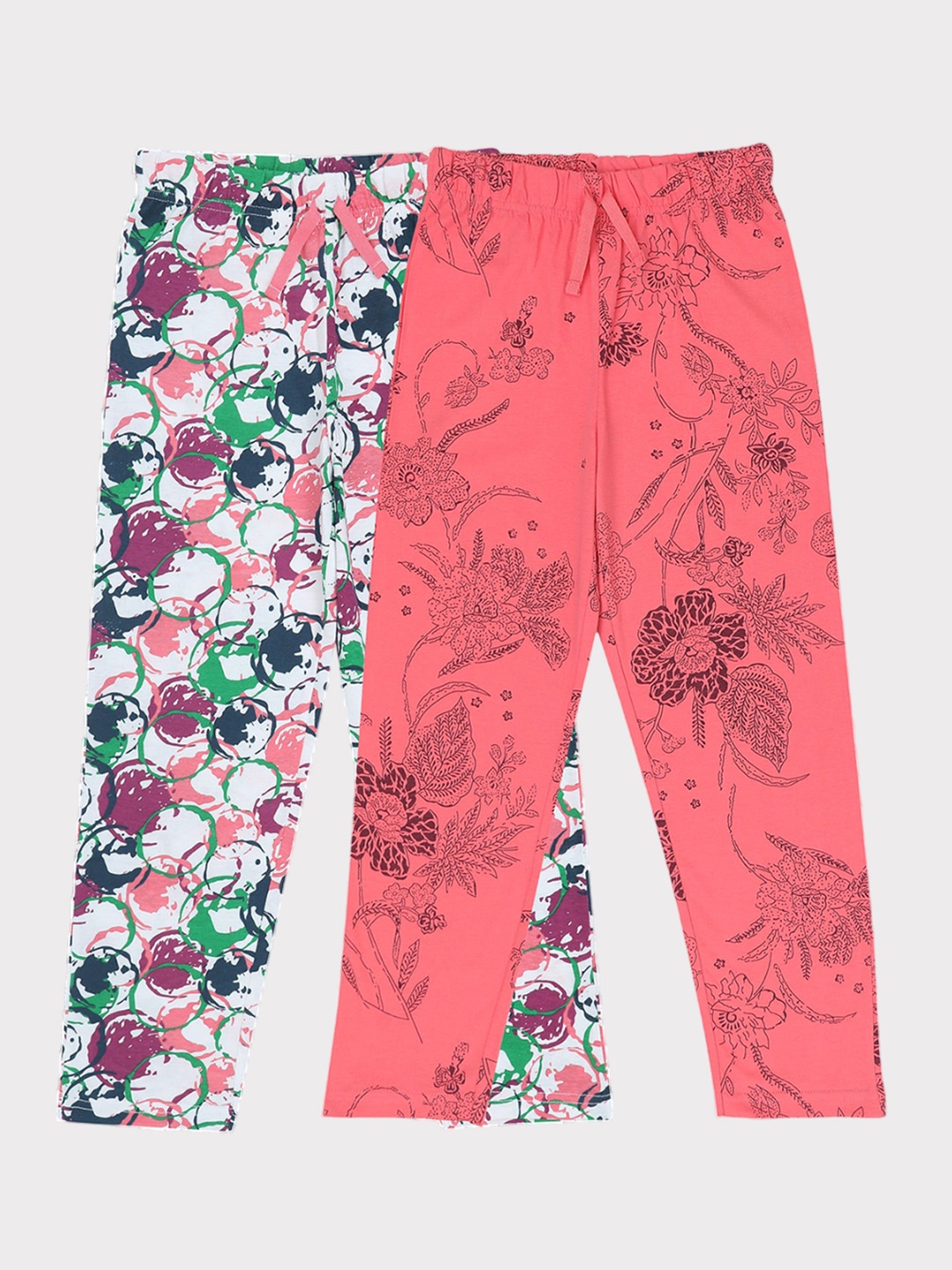 

F&S Girls Pack Of 2 Printed Pure Cotton Lounge Pants, Orange