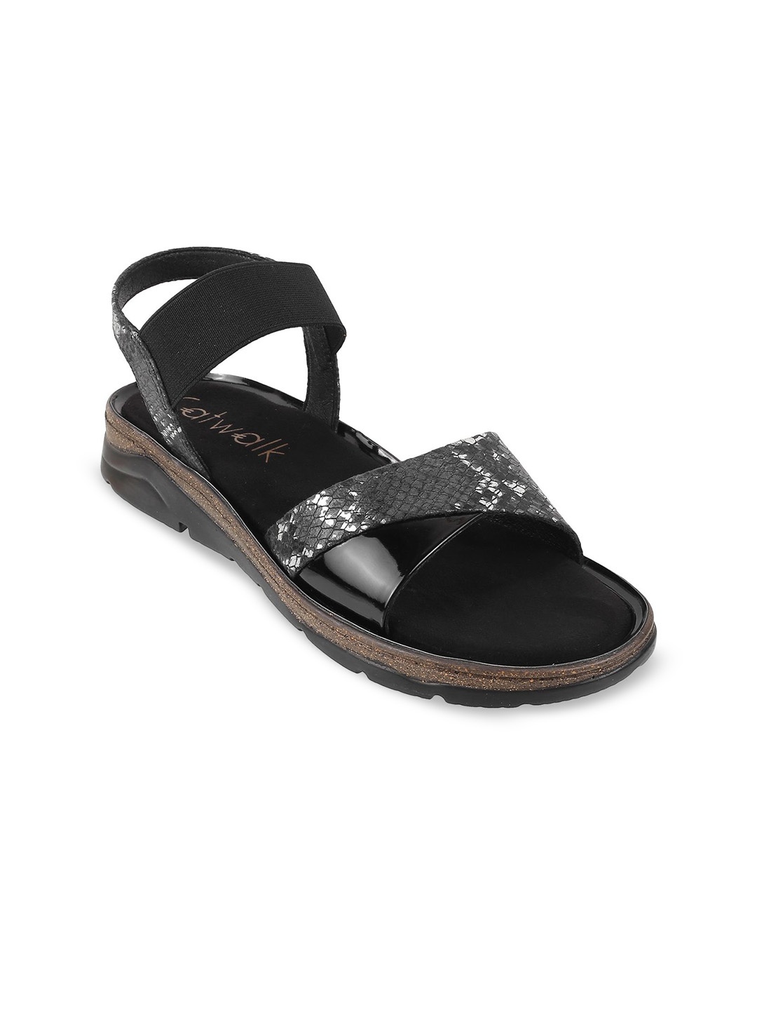 

Catwalk Women Textured Flatform Sandals, Black