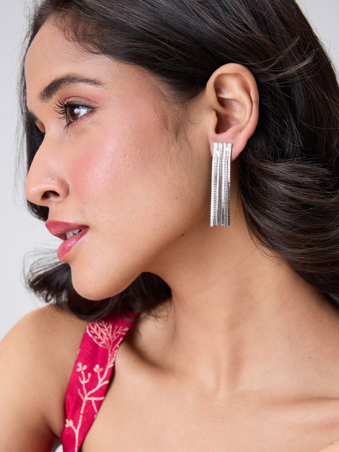 

The Slow Studio Silver-Plated Tasselled Long Drop Earrings