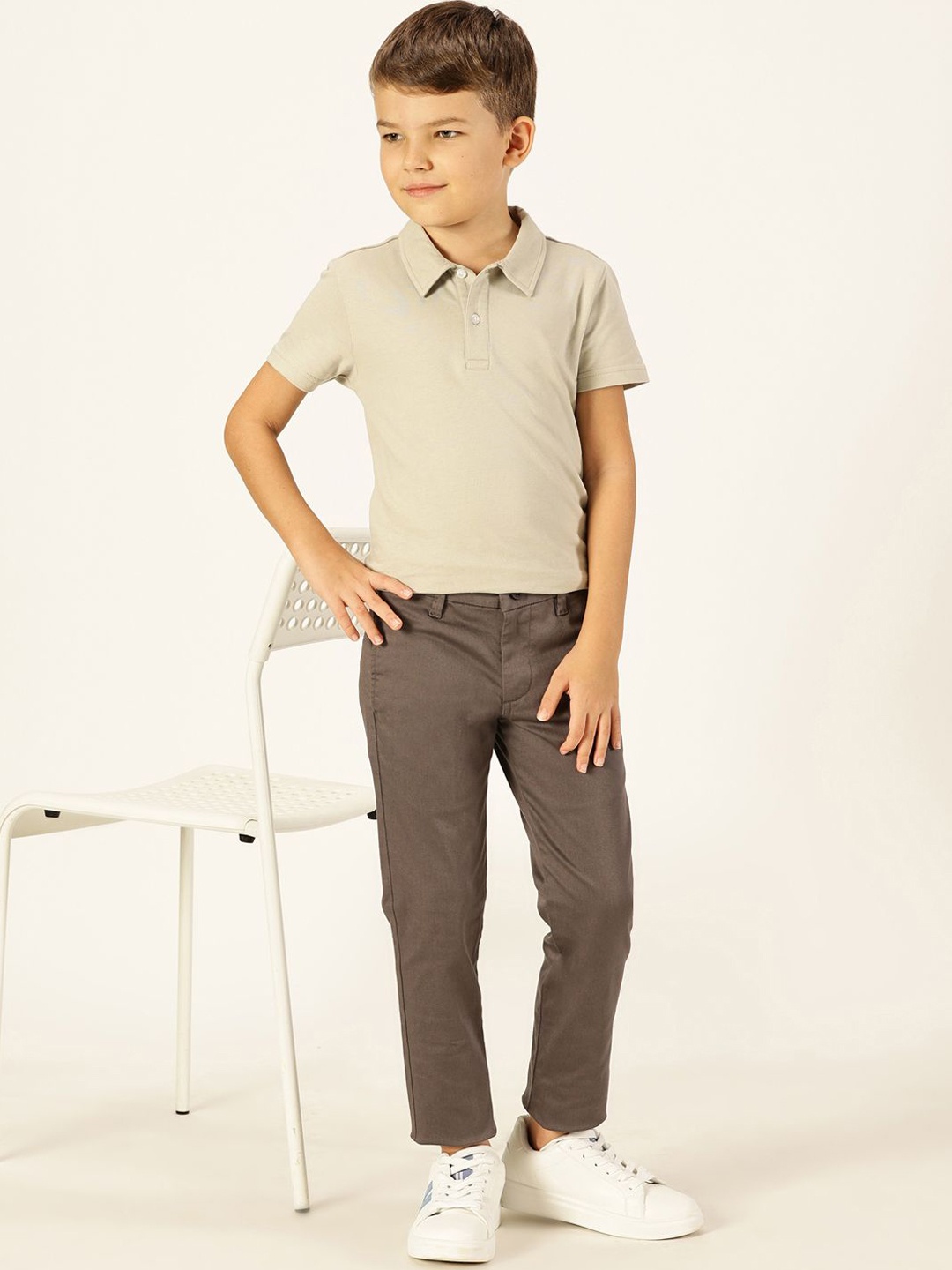 

French Connection Boys Smart Easy Wash Chinos Trousers, Grey