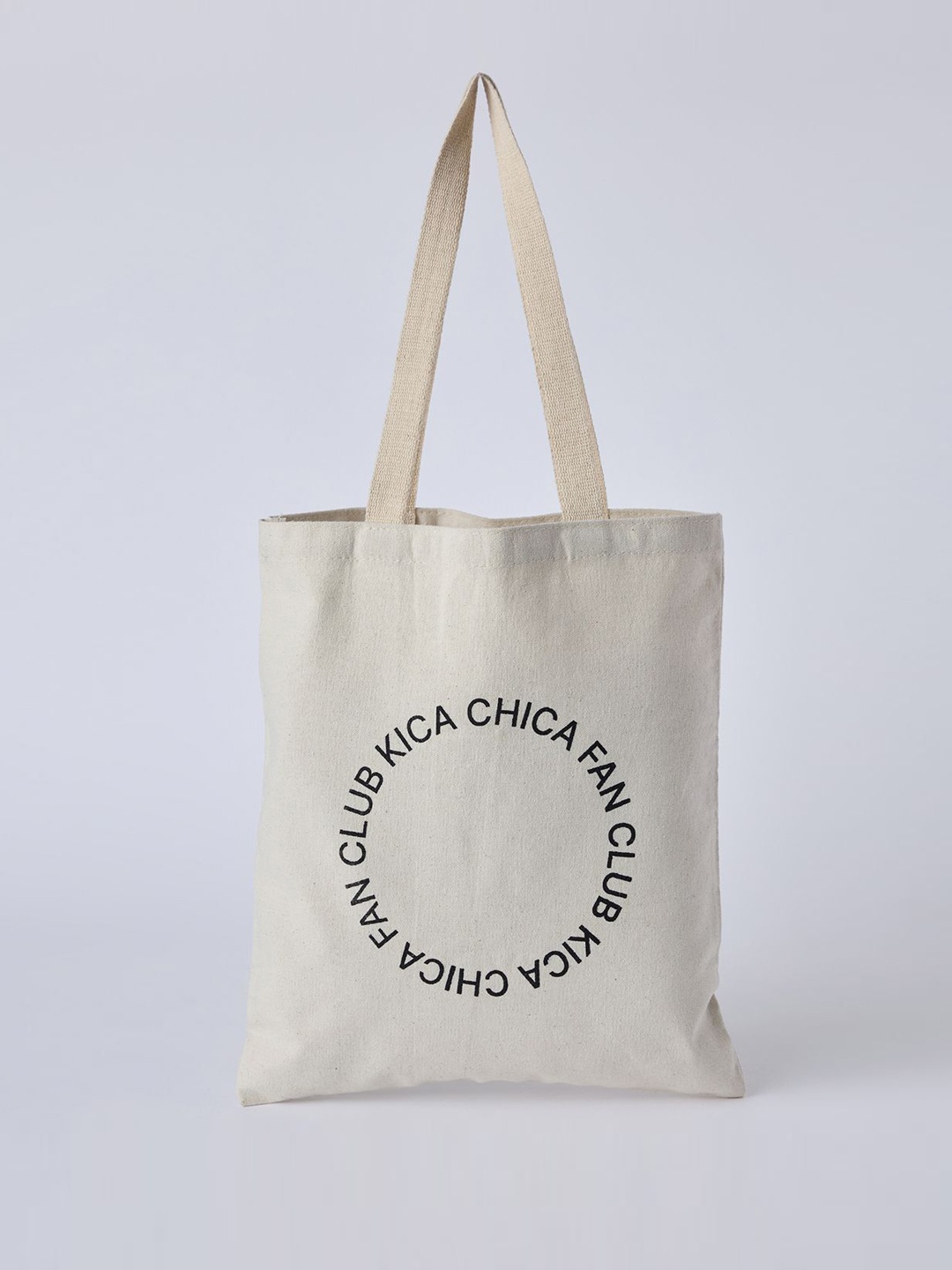 

KICA Printed Oversized Shopper Tote Bag with Applique, Off white