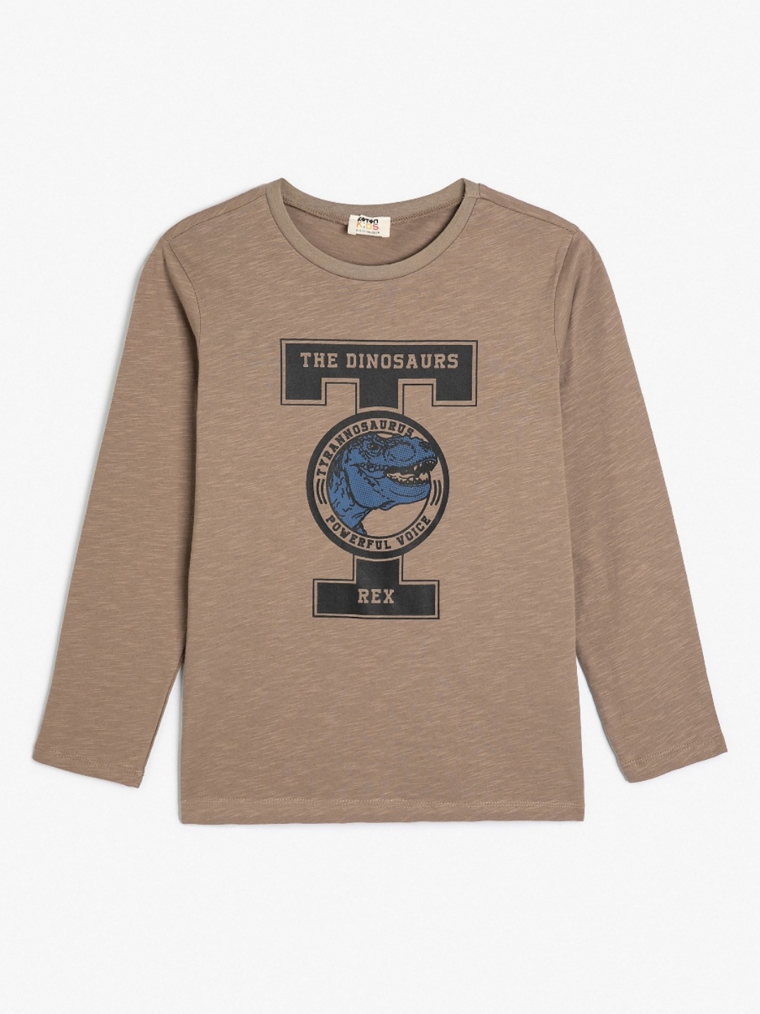 

Koton Boys Typography Printed Round Neck Cotton T-Shirt, Brown