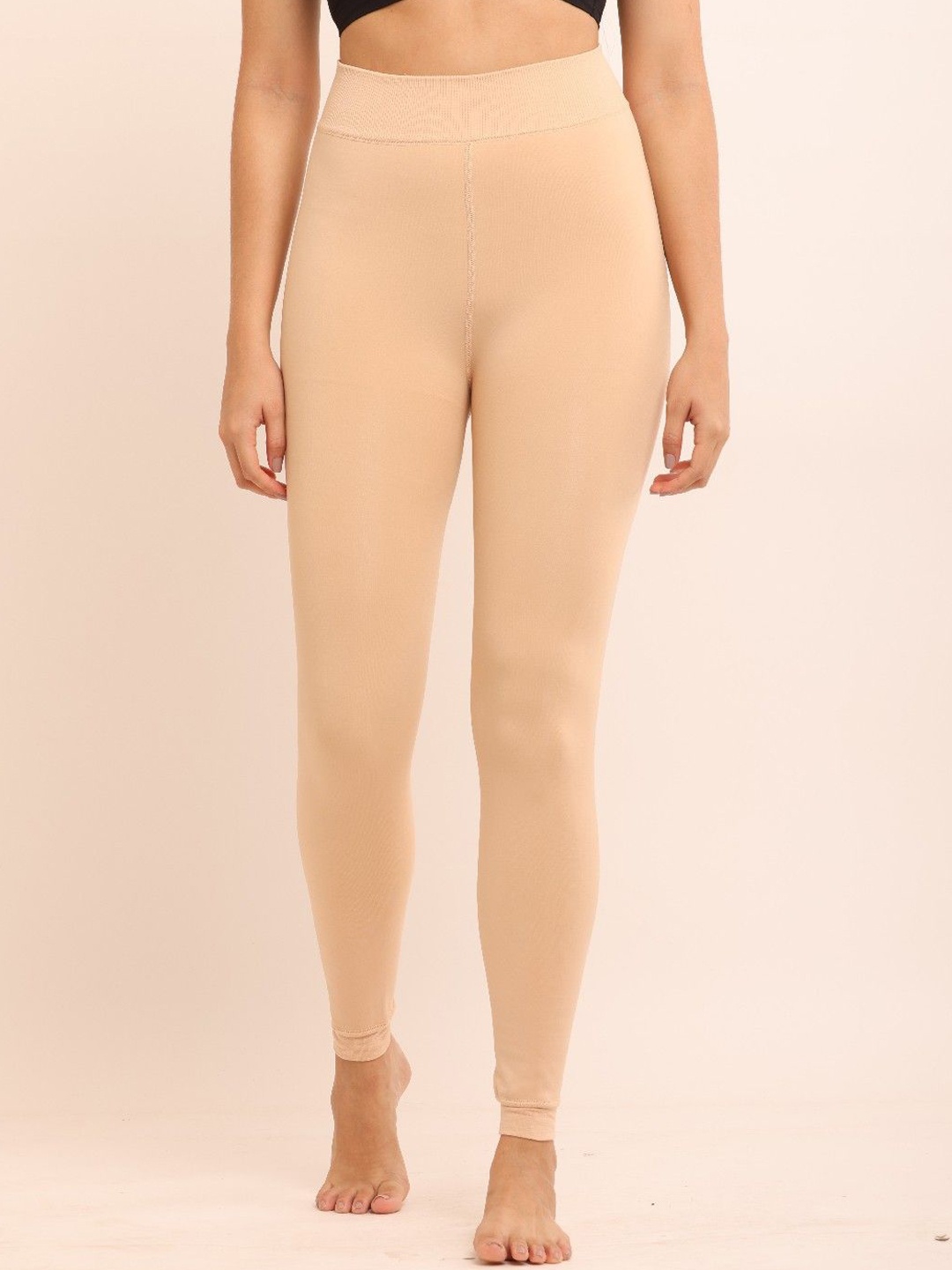 

Poftik Skinny Fit Fleece Stockings, Beige