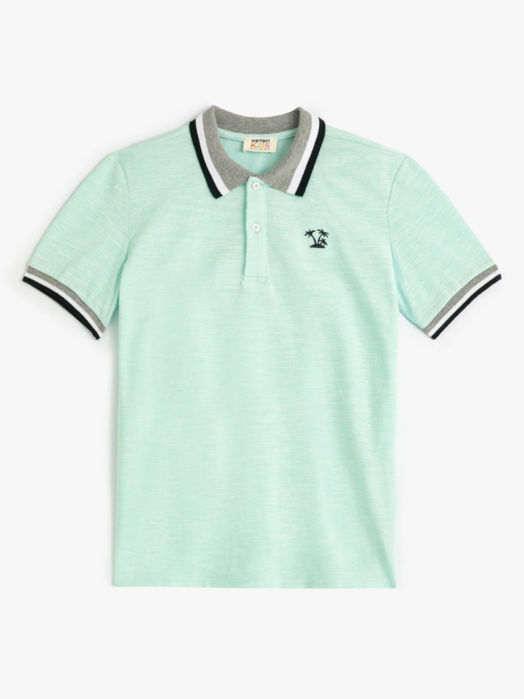 

Koton Boys Solid Polo Collar Cotton T-Shirt, Green