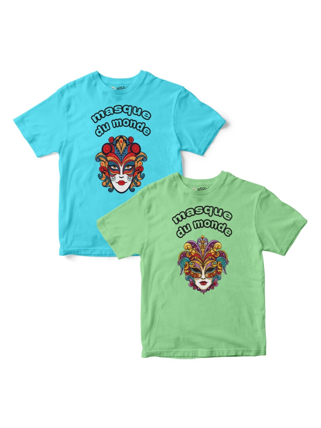 

allorio kids Set of 2 Girls Graphic Printed T-shirt, Blue