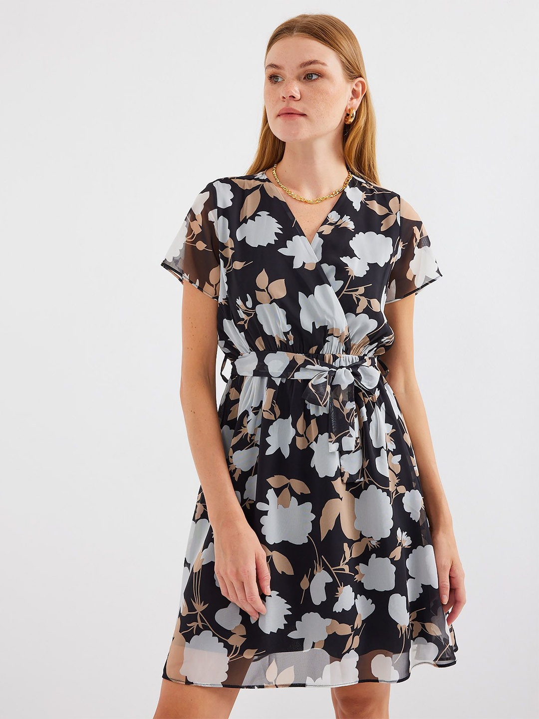 

BIGDART Women's Floral Print Fit & Flare Dress, Na