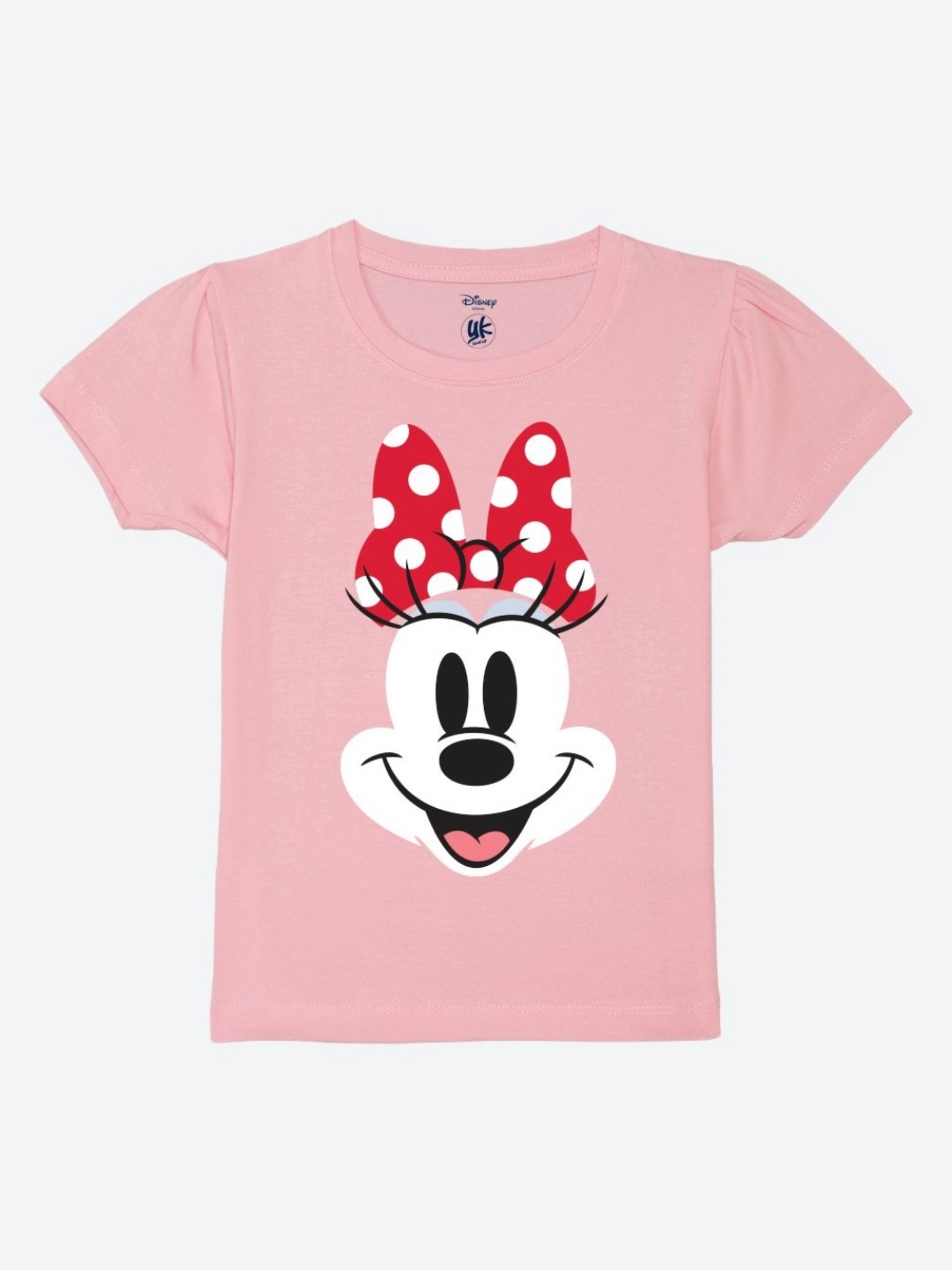 

YK Disney Girls Graphic Printed Round Neck Pure Cotton T-Shirt, Pink