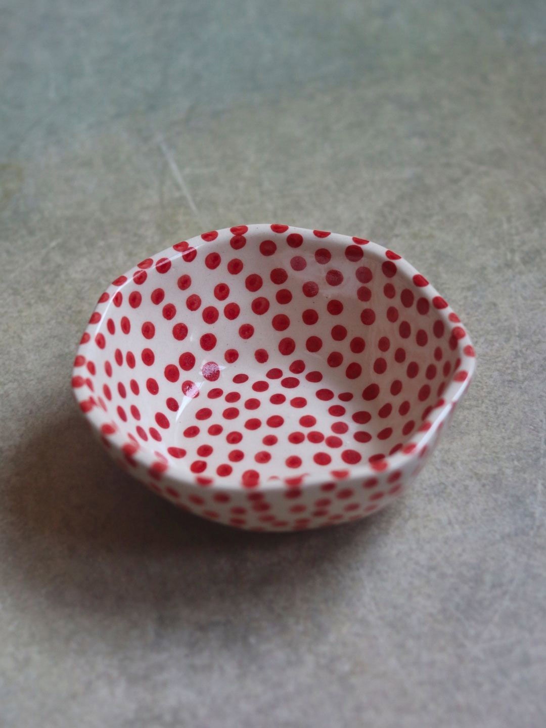 

WEAVING HOMES Red & White Polka Printed Glossy Ceramic Serving Bowl 200ml
