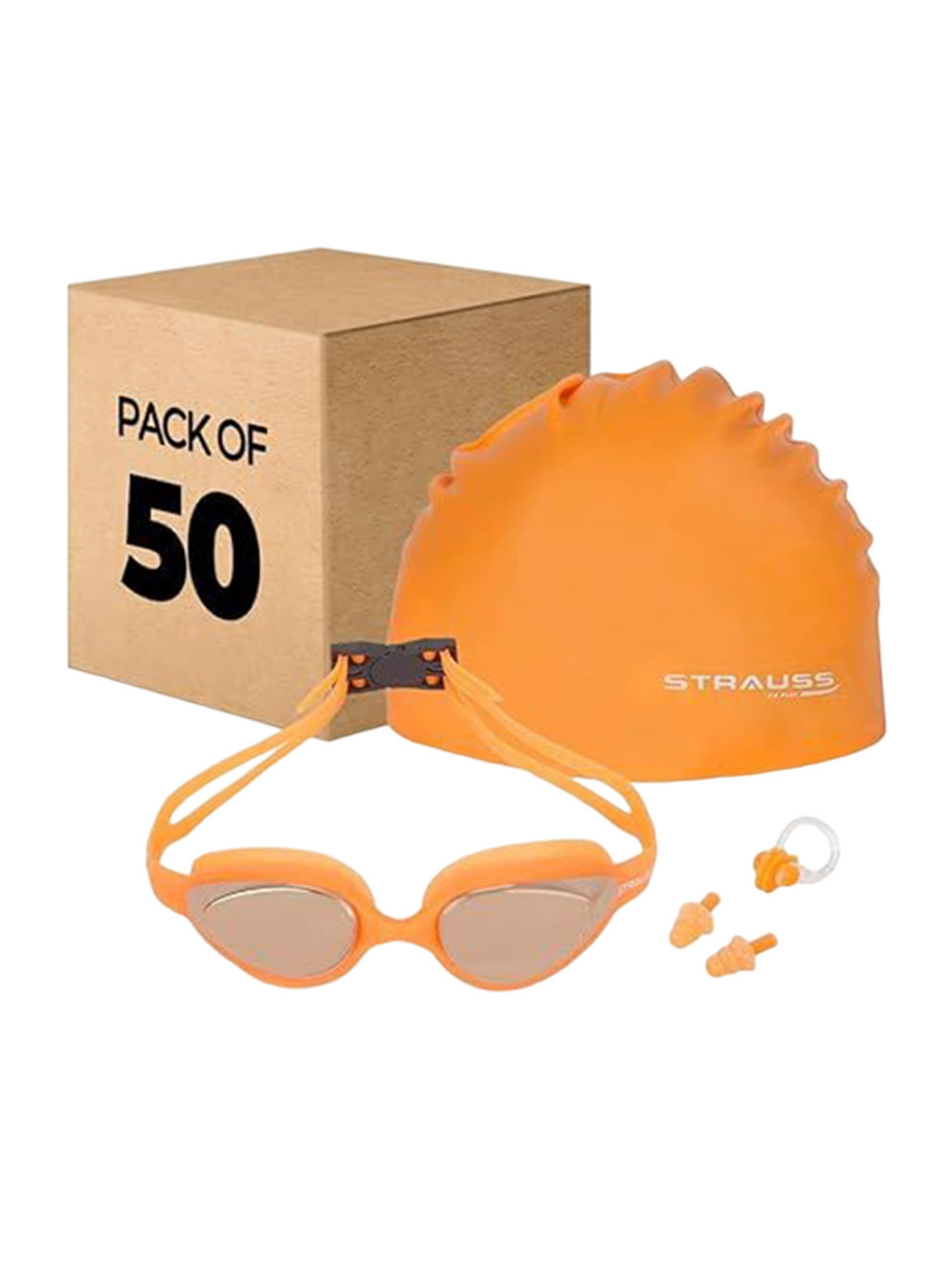 

STRAUSS Pack Of 50 Anti-Fog Swimming Set, Orange