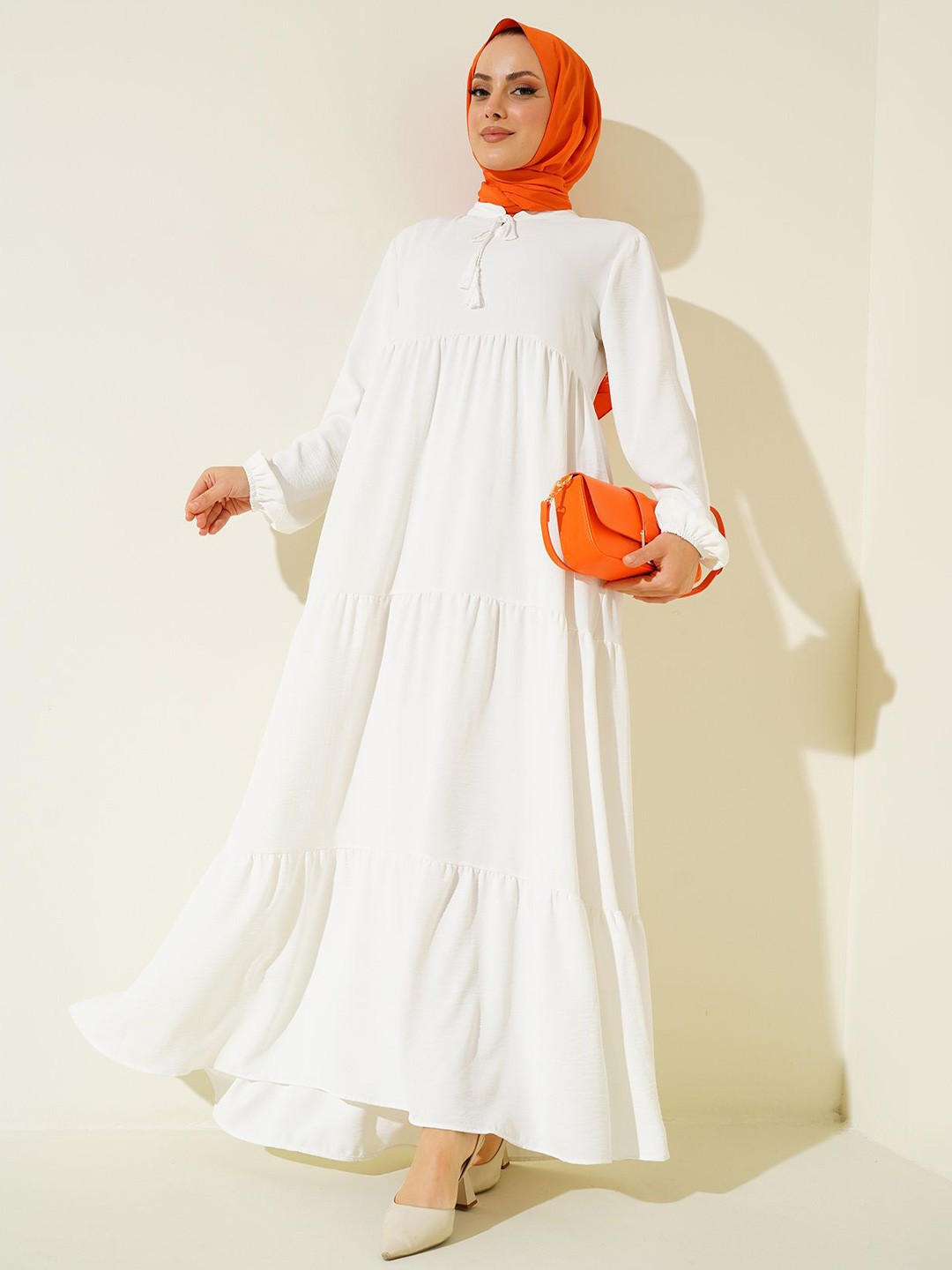 

BIGDART Puff Sleeve Maxi Dress, Na