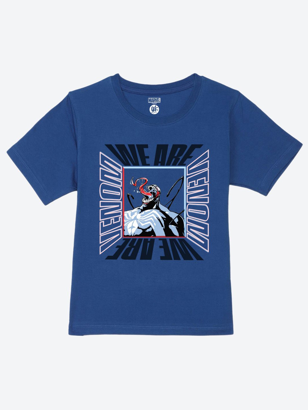 

YK Marvel Boys Graphic Printed Round Neck Pure Cotton T-Shirt, Blue