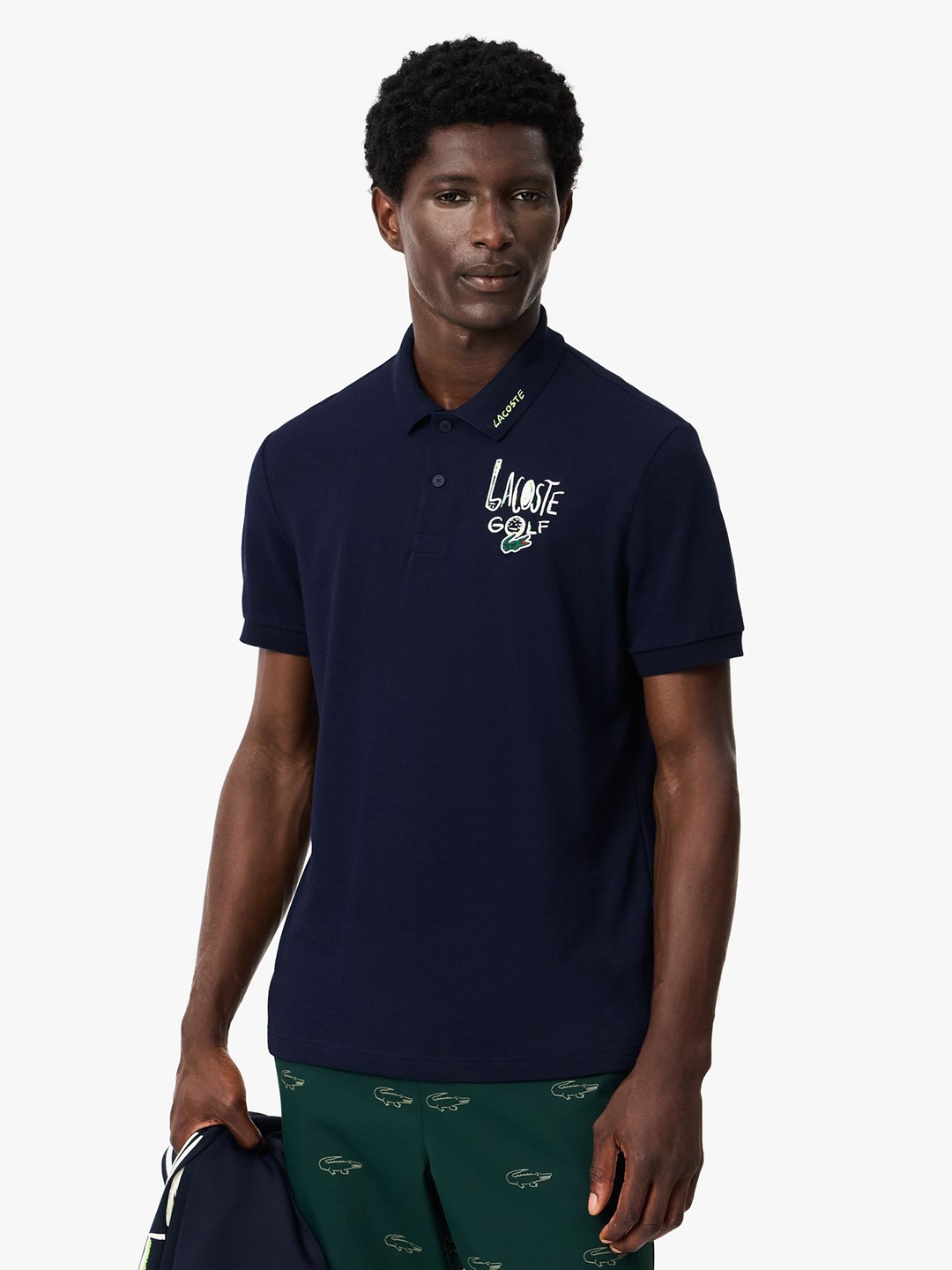 

Lacoste Men Solid Polo Collar T-Shirt, Blue