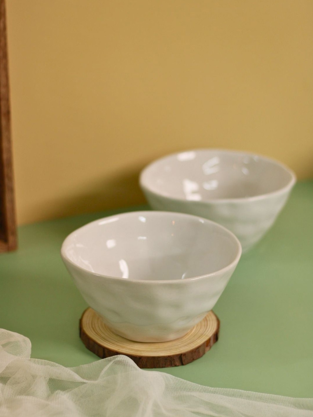 

WEAVING HOMES White 2 Pieces Ceramic Serving Bowls 250ml