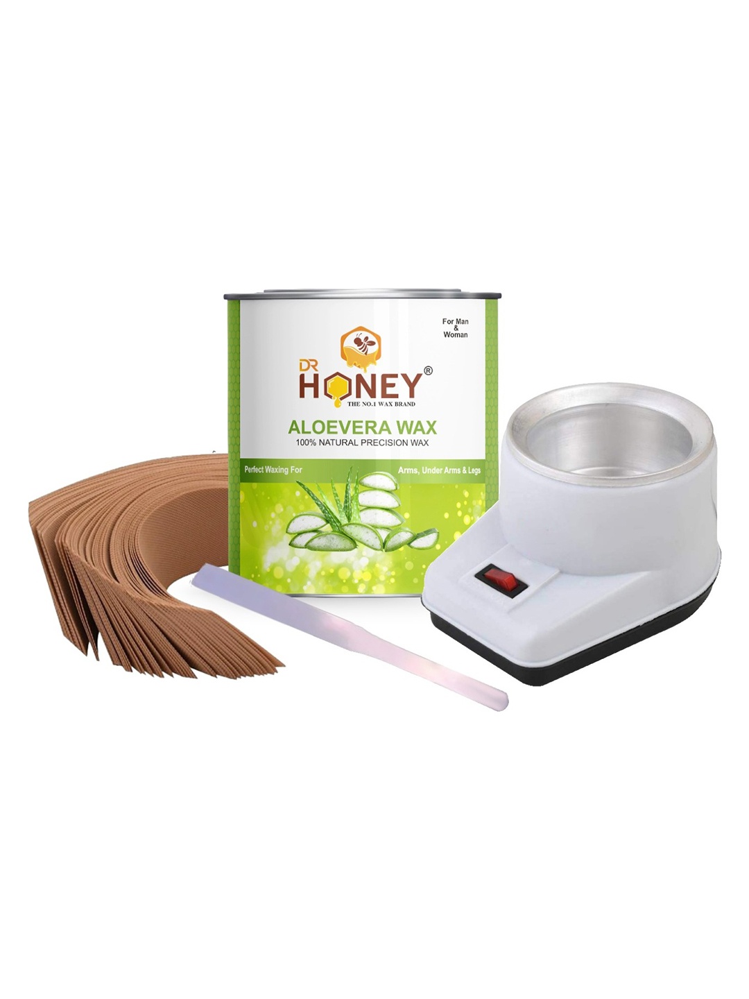 

DR HONEY 100% Natural Precision Aloevera Hot Wax-600g, Green