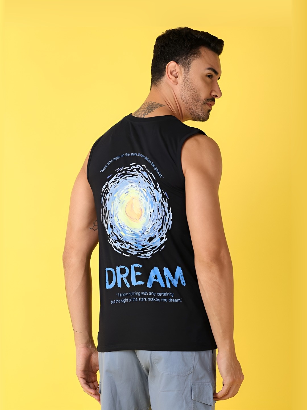 

V-Mart Men Graphic Printed Round Neck Cotton T-Shirt, Navy blue