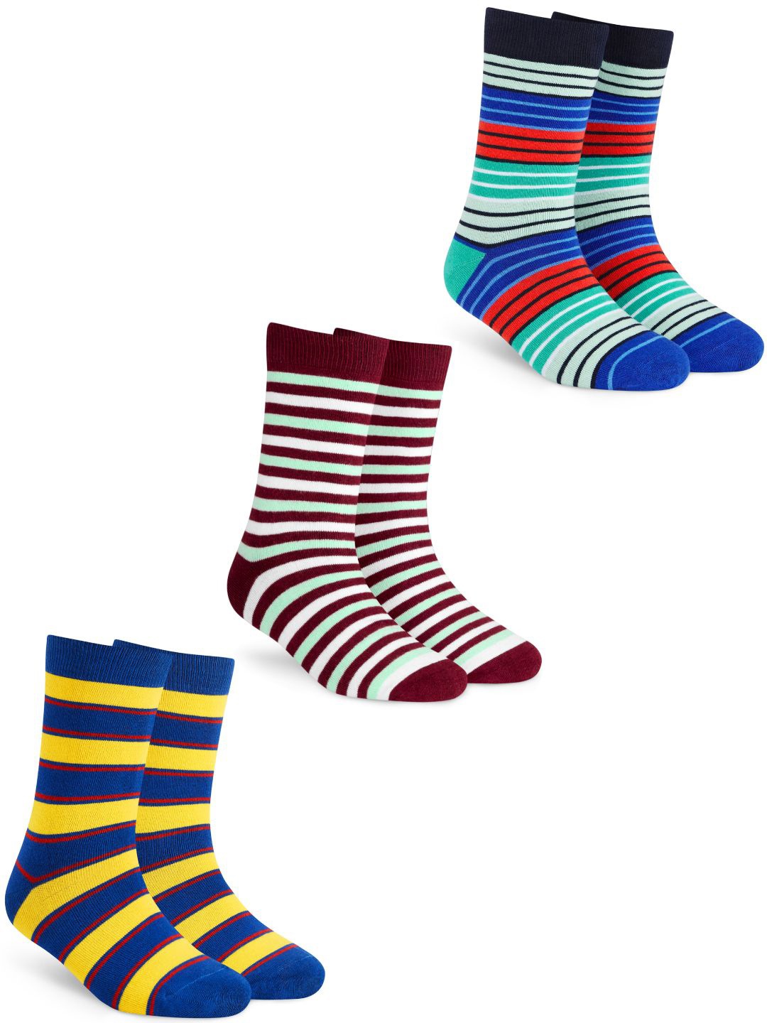 

Dynamocks Pack Of 3 Striped Calf Length Socks, Blue