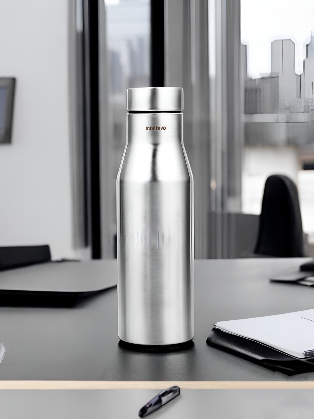 

FNS Aqua Silver-Toned Stainless Steel Water Bottle 1000 ml