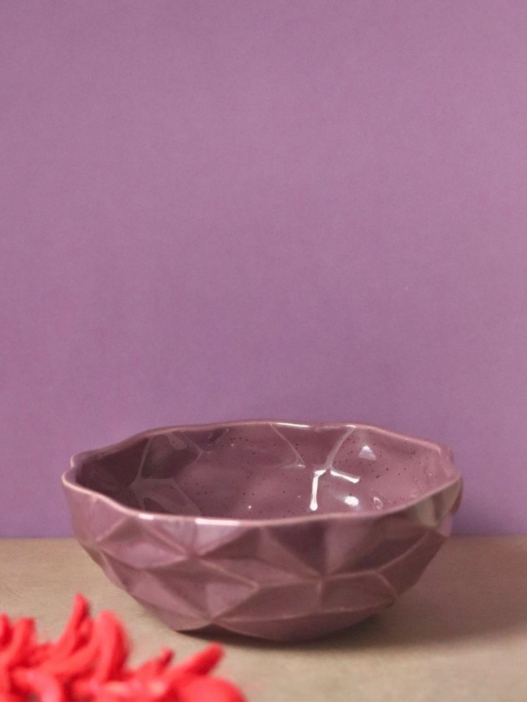 

WEAVING HOMES Purple Ceramic Diamond Bowl 300ml
