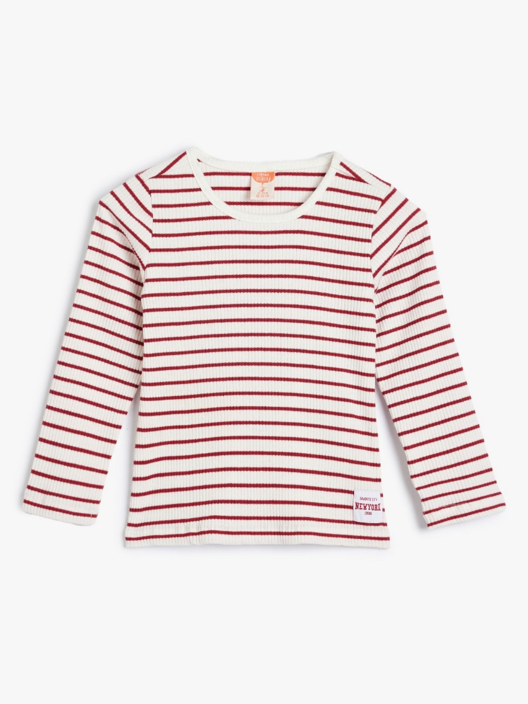 

Koton Girls Striped Round Neck T-Shirt, Red