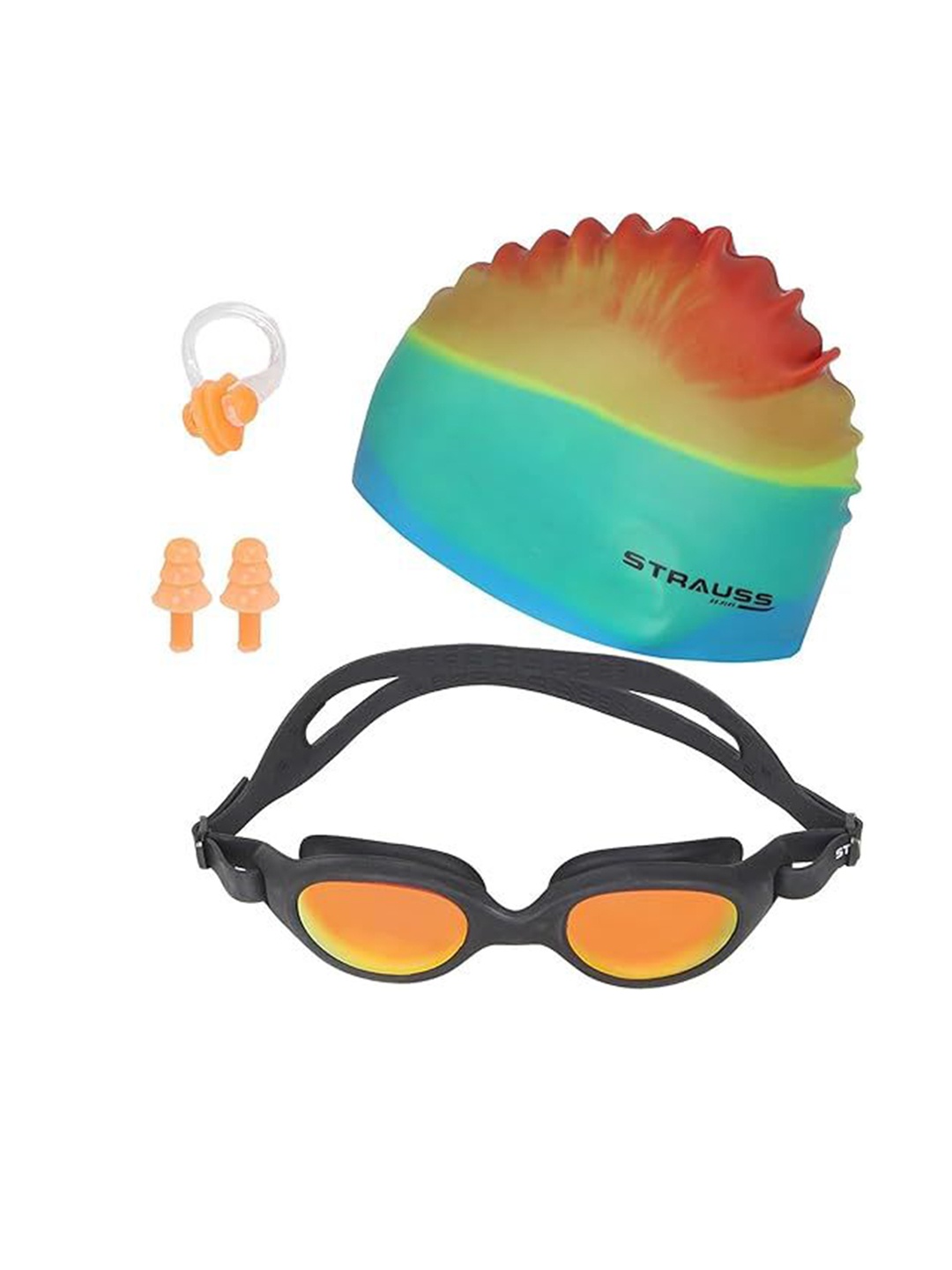 

STRAUSS Pack of 4 Anti-Fog Swimming Goggles Set Swimwear Accessories, Blue