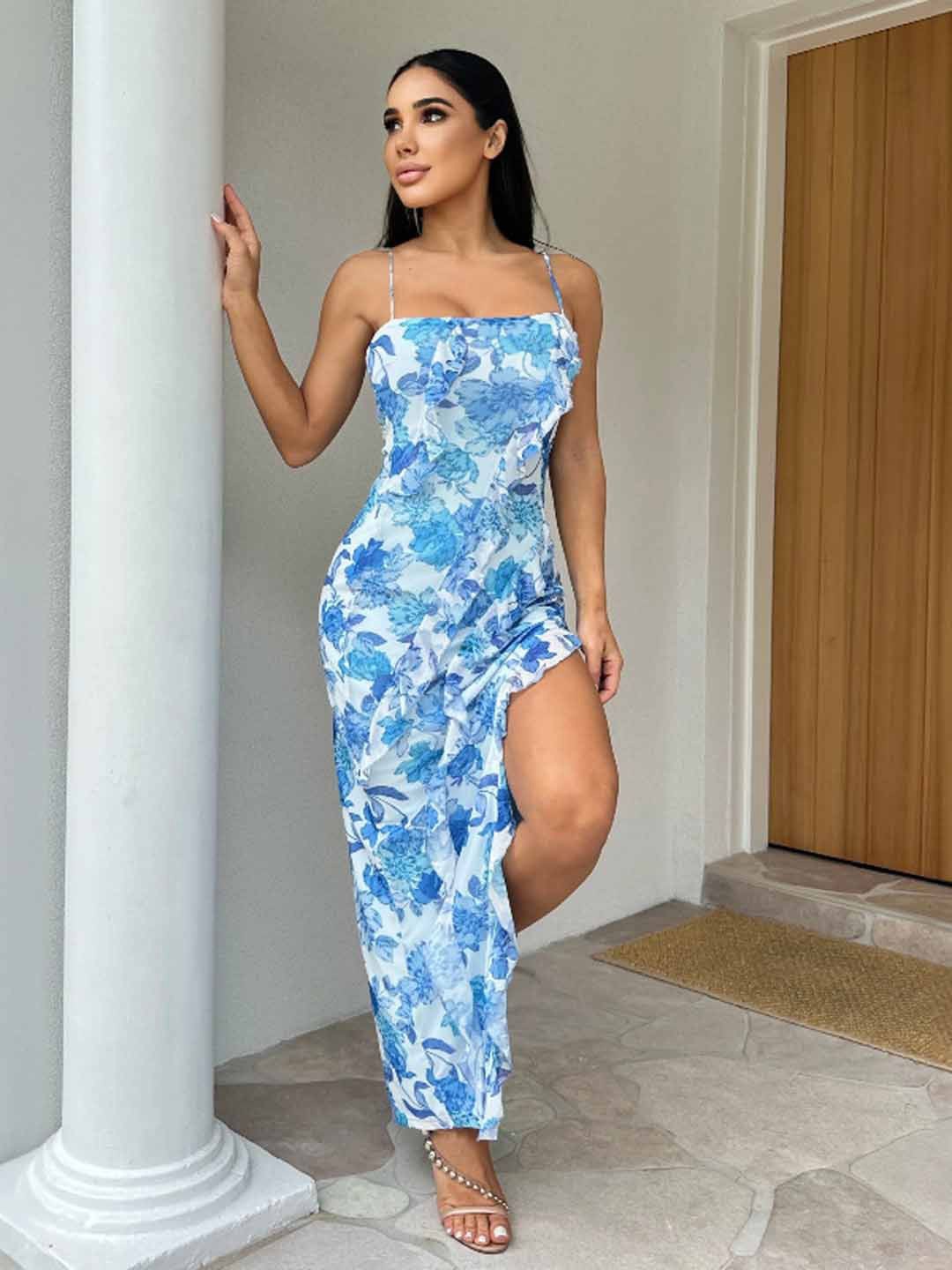 

StyleCast Floral Printed Bodycon Midi Dress, Blue