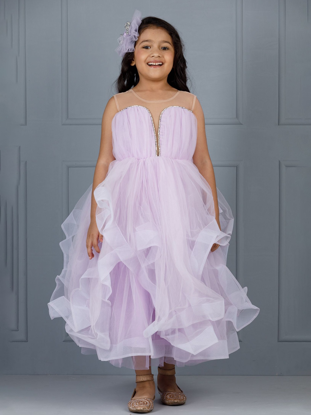 

The Lush Affair Net Fit and Flare Dress, Lavender