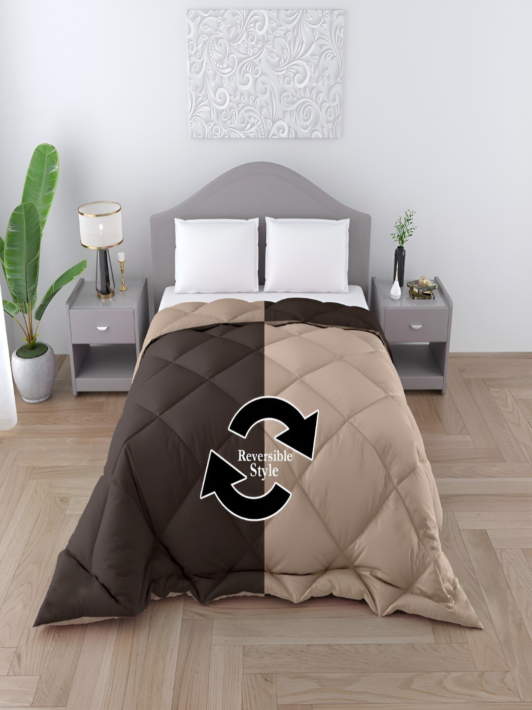 

tundwal's Brown & Beige Geometric Heavy Winter Ultra Soft Double Bed Comforter