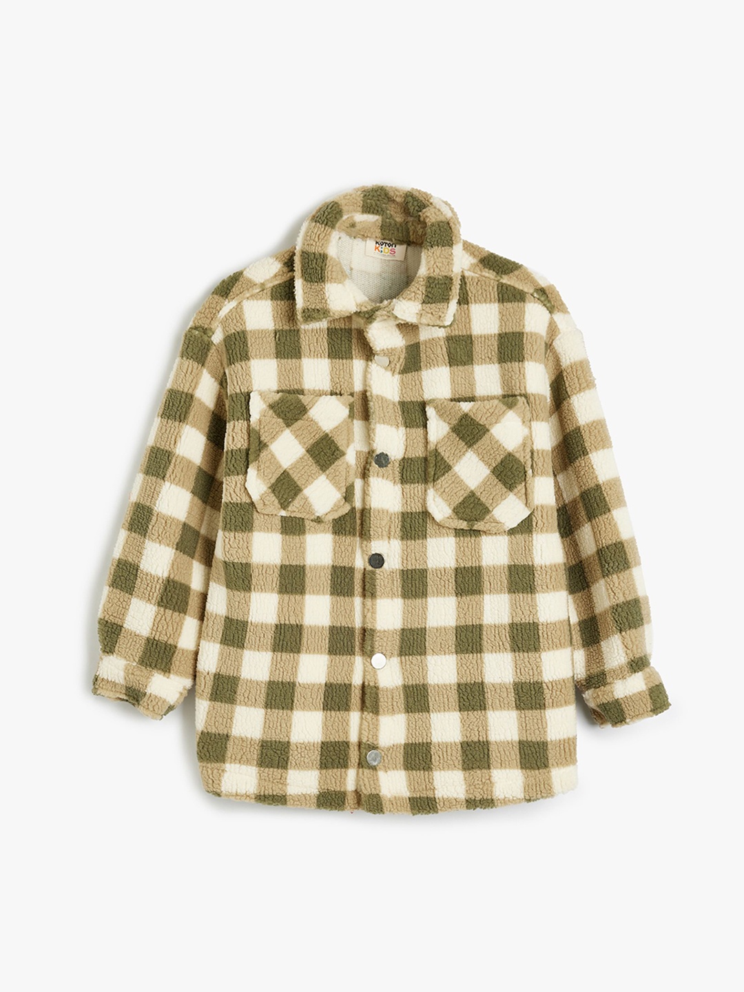 

Koton Boys Checked Crop Cape Jacket, Green